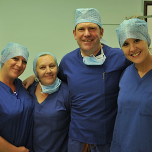The great operating theatre team of Chrissie, Steph and Cheryl.